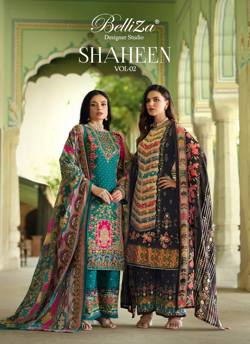 Shaheen Vol 2 By Belliza Viscose Rayon Digital Printed Dress Material Wholesale Online Catalog